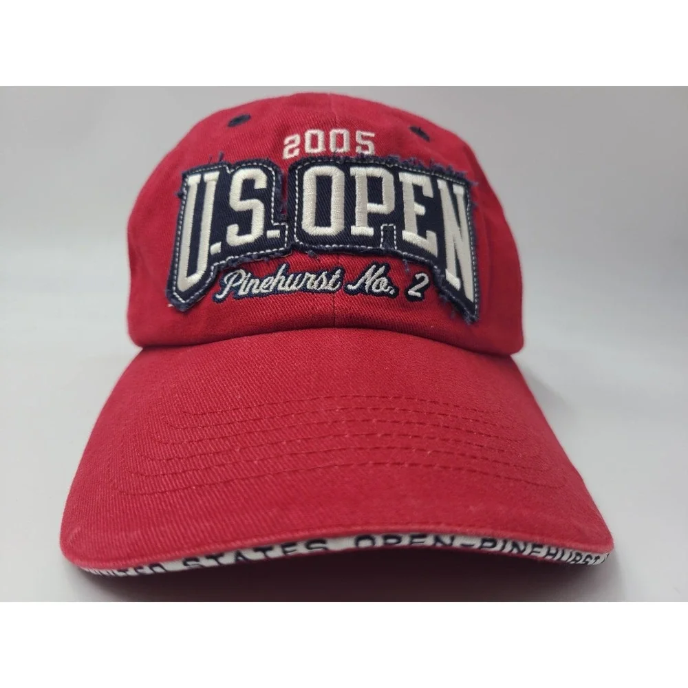 Vintage 2005 US Open Pinehurst No 2 Strapback Adjustable Golf‎ Hat Cap Men Red